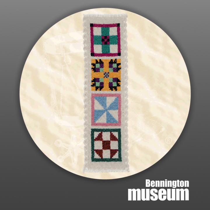 Historic Folk Toys: Craft, 'Quilt Pattern Bookmark'