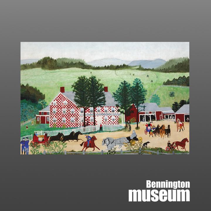 Grandma Moses: Postcard, 'Old Checkered House'