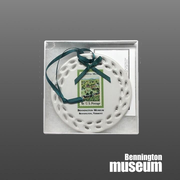 Grandma Moses: Ornament, 'Stamp/Life is...'