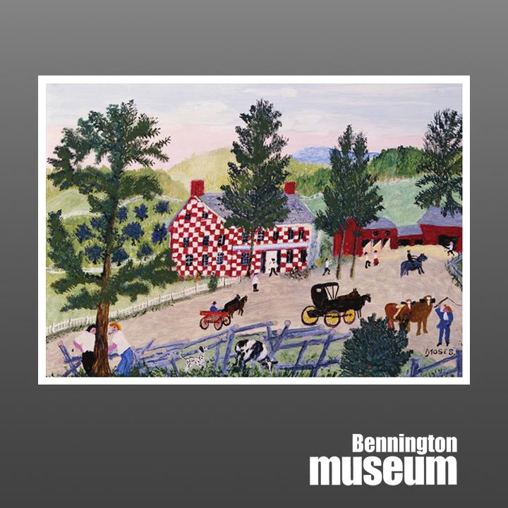 Grandma Moses: Notecard, 'Checkered House'