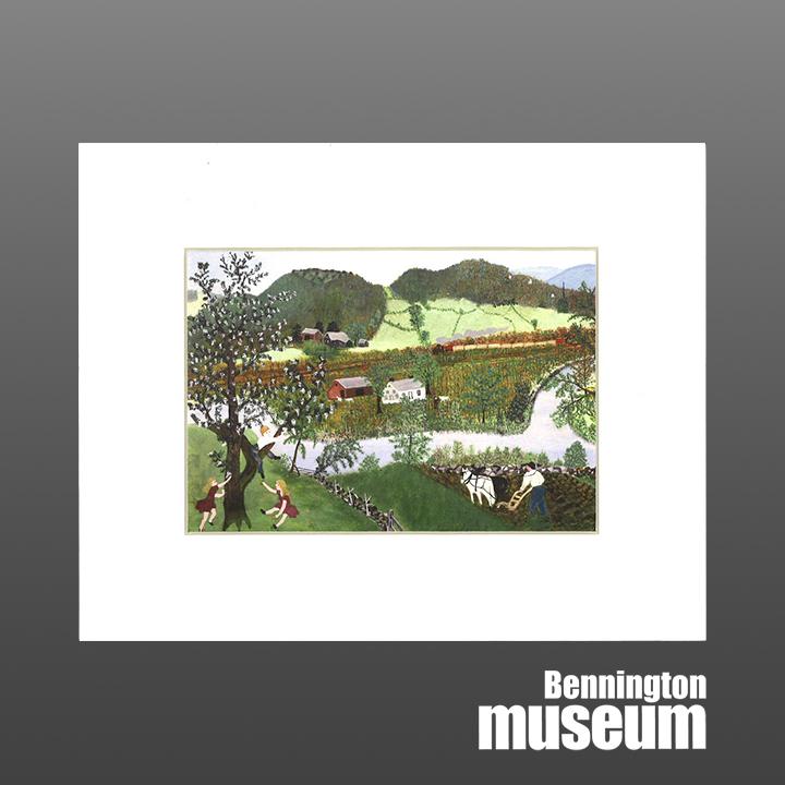 Grandma Moses: Matted Print, 'Hoosick River Summer'