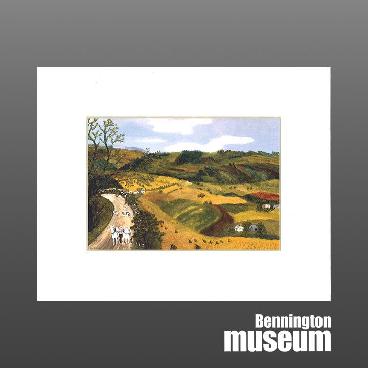 Grandma Moses: Matted Print, 'My Homeland'