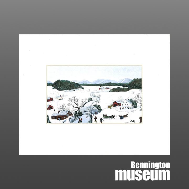 Grandma Moses: Matted Print, 'Over the River'