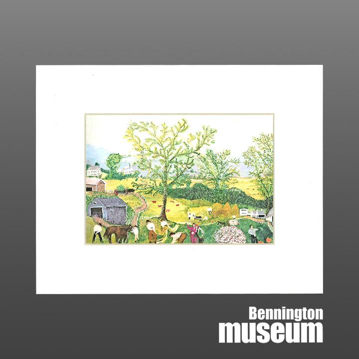 Grandma Moses: Matted Print, 'Rainbow'