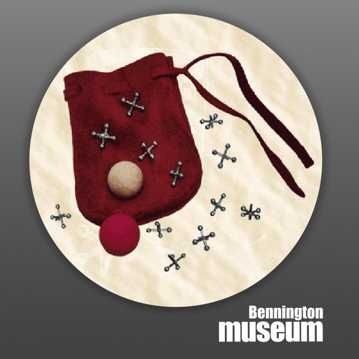 Historic Folk Toys: Game, 'Jacks (with Suede Pouch)'