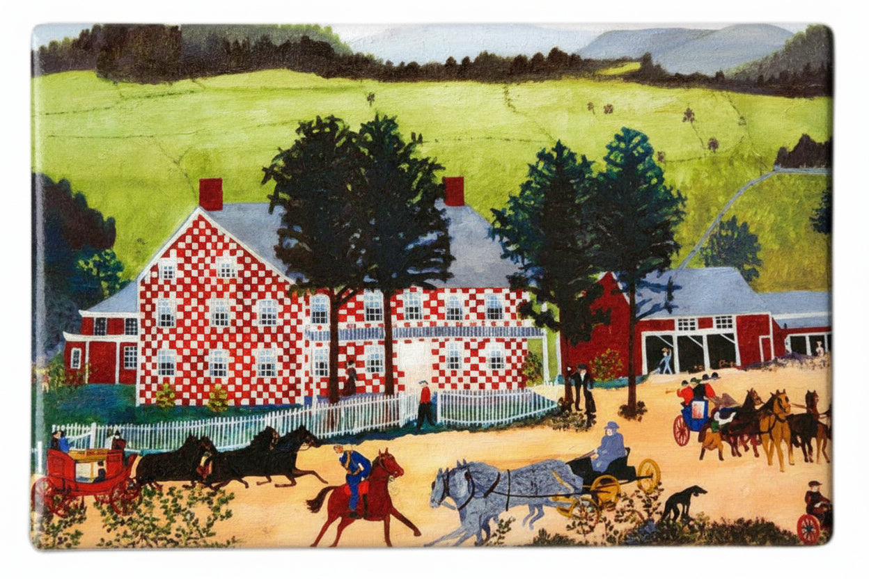Grandma Moses: Magnet, 'Old Checkered House'