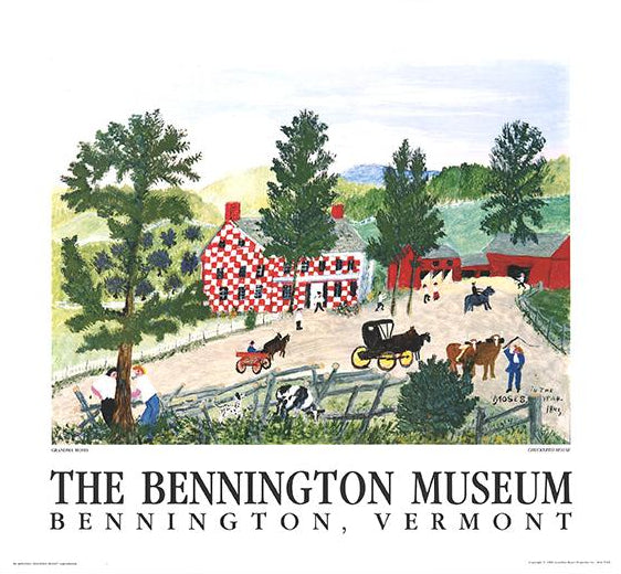 Grandma Moses: Unframed Print, 'Checkered House' – Bennington
