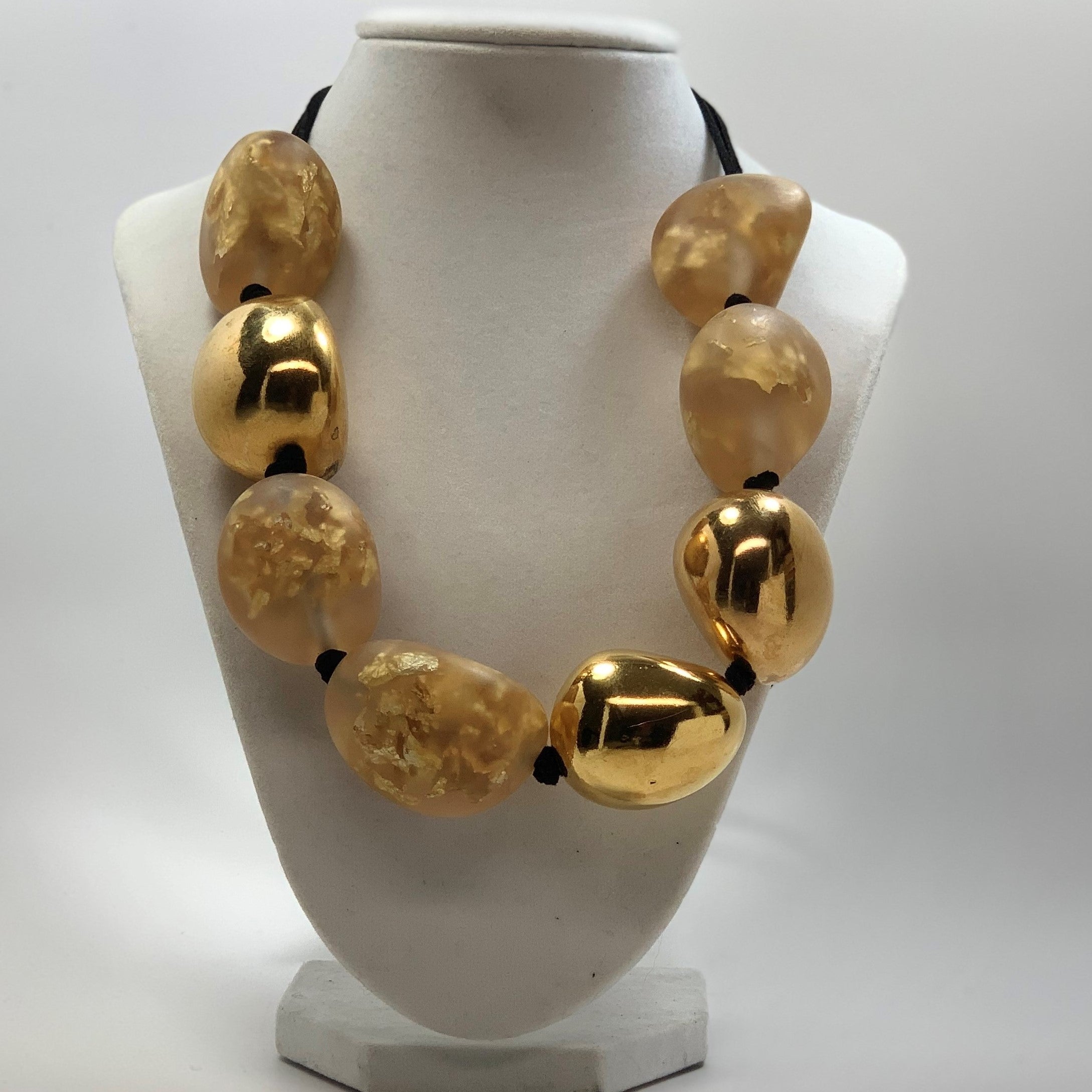 BELART: Necklace; Eco-Resin Opaque with Gold Leaf