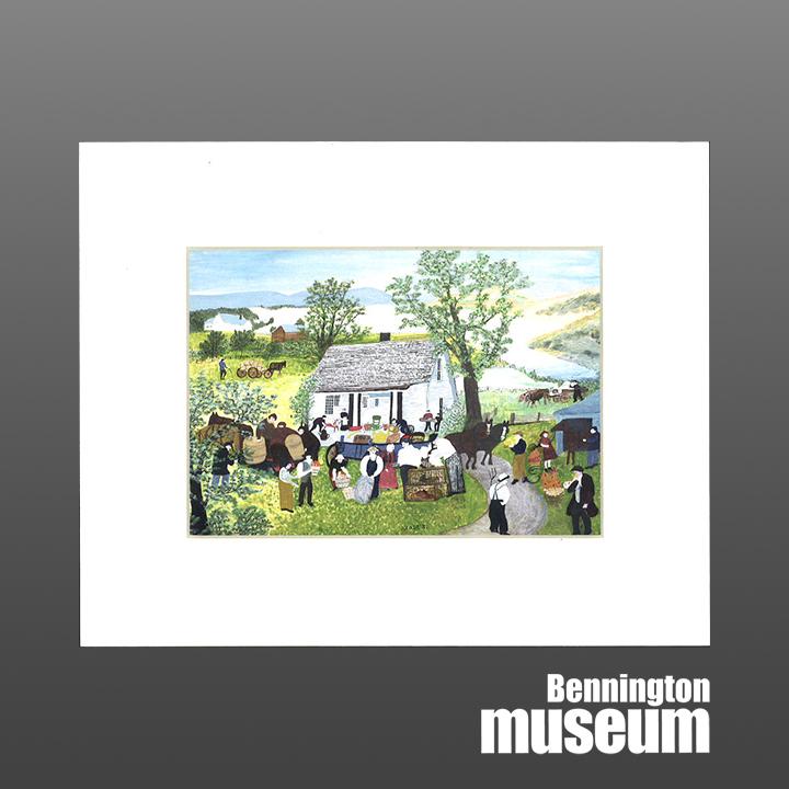 Grandma Moses: Matted Print, 'Moving Day on the Farm'